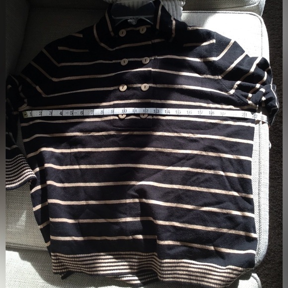 The Tog Shop Women’s Dark Brown/Tan Stripe Sweater, 6-Button Detail; Siz… - Picture 7 of 8